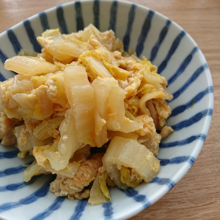 白菜と油揚げの卵とじ 味付けかんたん!